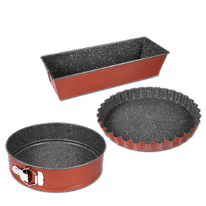 3‑Piece Granite‑Finish Cake Tin Set – Non‑Stick, Versatile