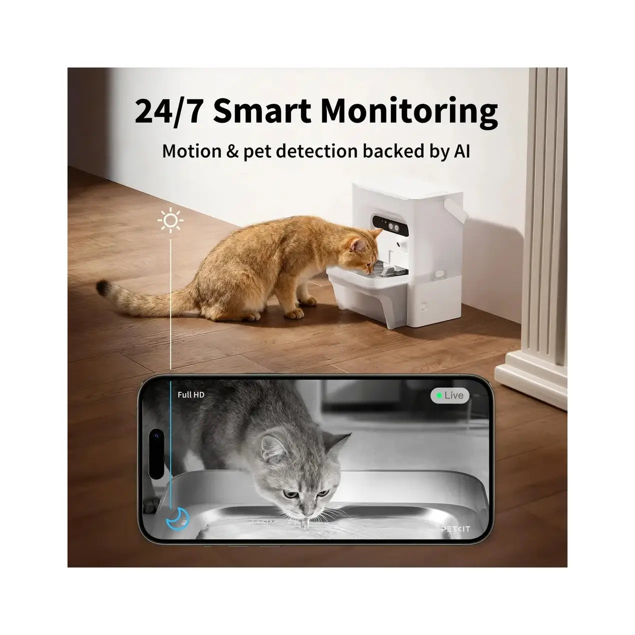 Urkitchen | Pet Water Fountain with Camera | EverSweet Ultra | Capacity 5 L | White - Image 4